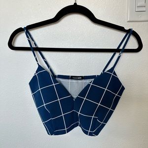 Plaid Navy Crop Top - Fashion Nova